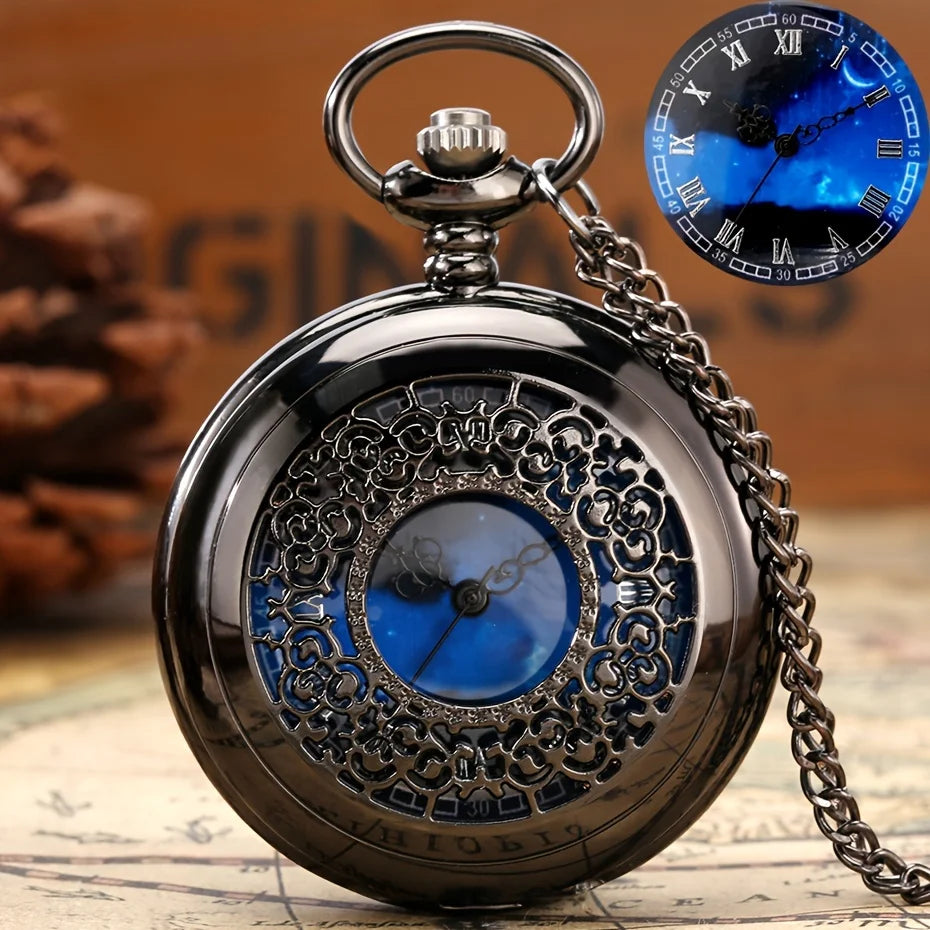 1pc Antique Bronze American Pocket Watch Pendant - Unique Collectible Timepiece with Vintage Charm