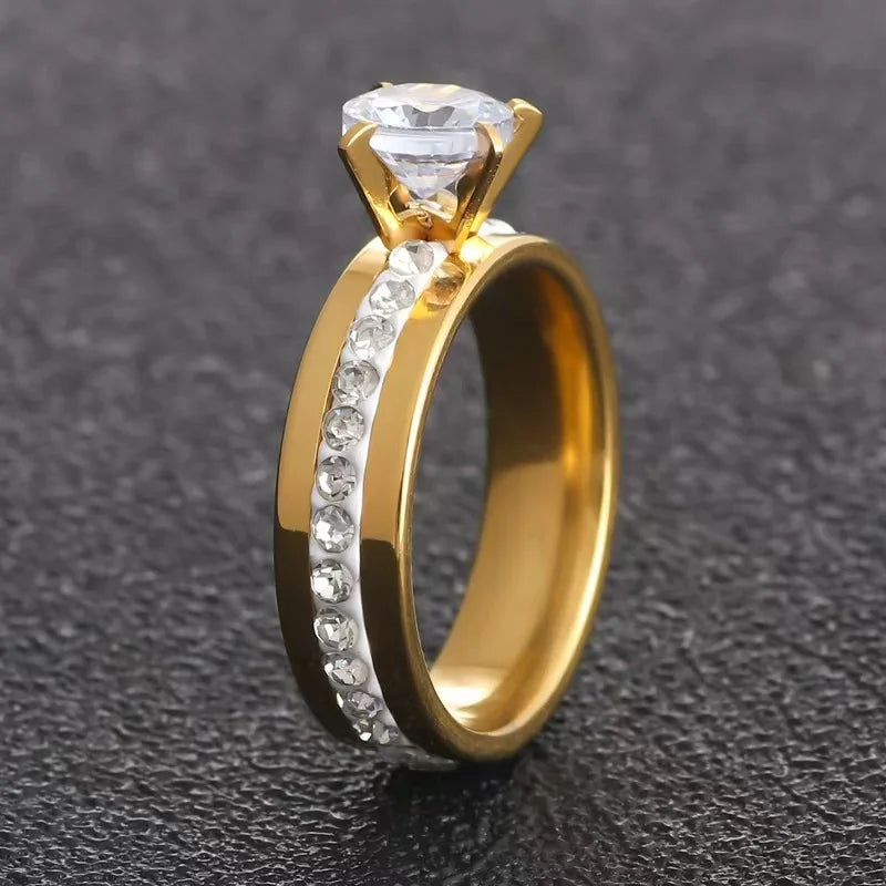Trendy Women Rings with Brilliant Cubic Zirconia Luxury Engagement Rings Fashion Wedding Party Jewelry Drop Shipping