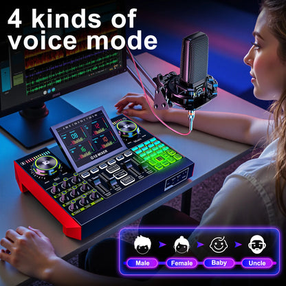 Tenlamp G10 Professional Microphone Mixer Kit for Podcasting, Influencers, Kols, Singing, Gaming, And Djing. This Controller Equipment Is Designed for Studio-Quality Recording And Electronic Music Mixing for PC Smartphone Lap