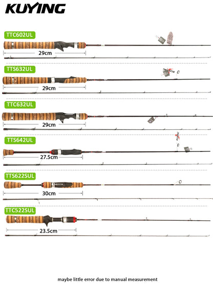 KUYING TETON Spinning Casting Rod For Fishing Lure Rods BFS Pole Carbon 0.8-8g 1-8lb FUJI Parts Baitcaster
