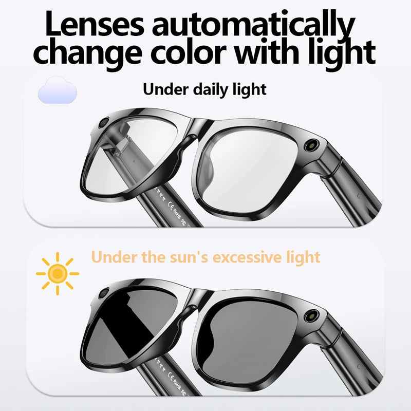 2026 New Smart AI Glasses 800W Shooting Camera HD Photo Video Voice Call Translation Waterproof Bluetooth AI Motorcycle Glasses