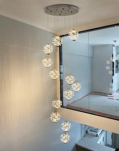 Modern Crystal stair chandelier lights indoor lighting Ceiling lamp hanging light led Chandeliers for living room indoor lightin