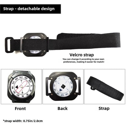 Ultra-Portable Diving Compass Scuba Diving Precise Navigation Compass Wristband Compass Luminous Dial with Wrist Strap Travel