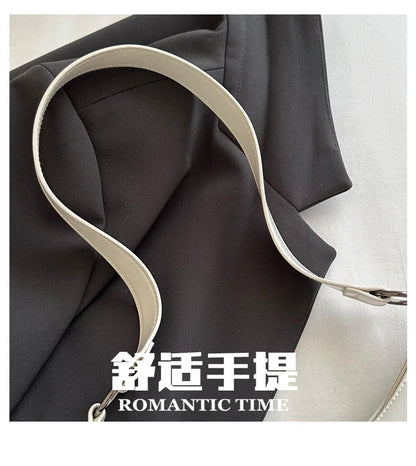 Fashion Pleated Lock Design Women's PU Shoulder Bags Simple Solid Color Ladies Underarm Bag Portable Cool Girls Phone Handbag