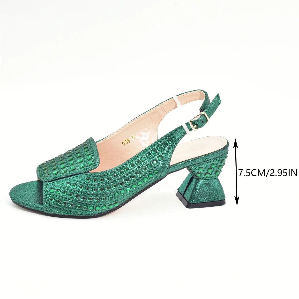 New Arrival African Style Ladies Shoes and Bags Set Latest Italian Women Shoes and Bag Set with Rhinestone Heels Women Luxury