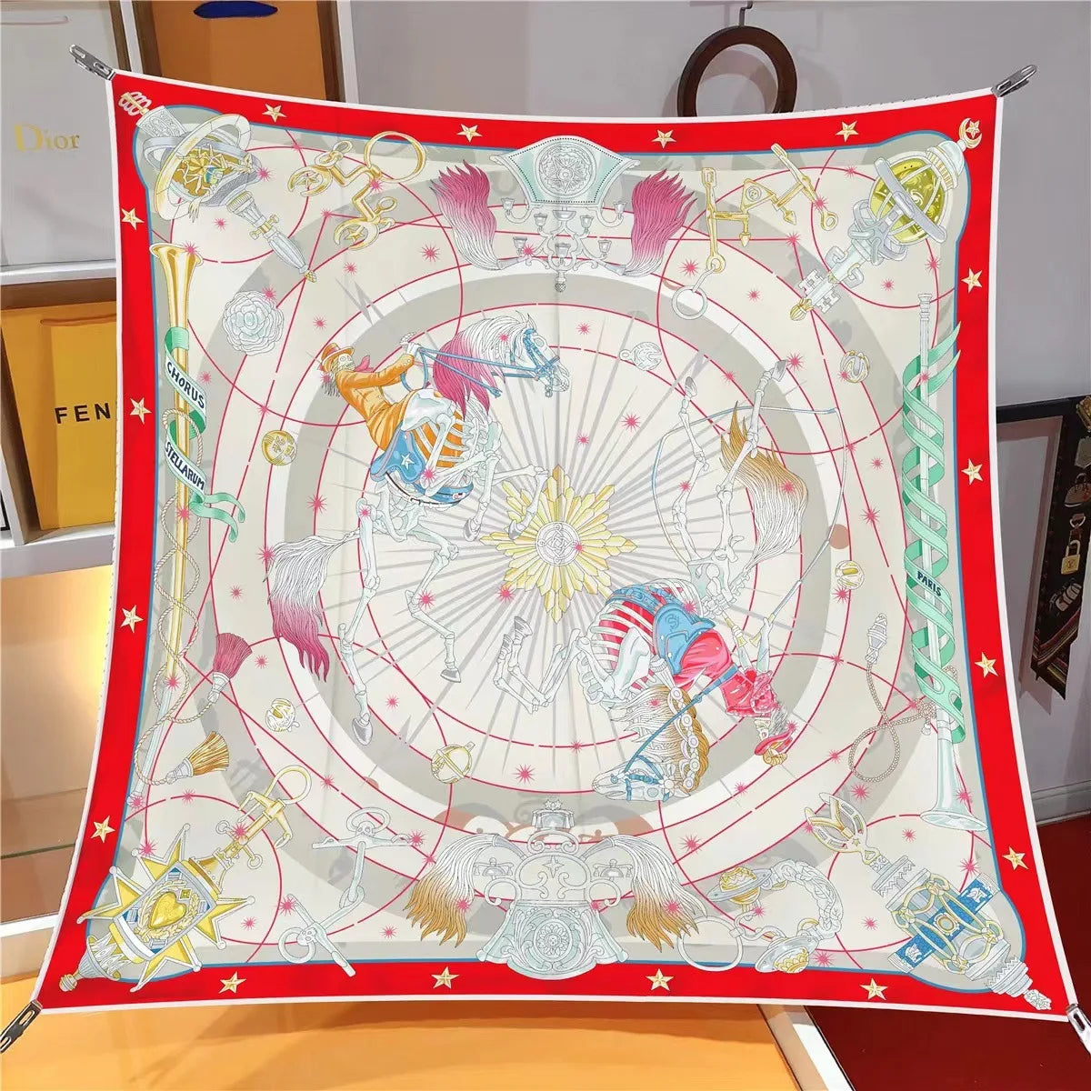【2025 New】90x90 Twill Silk Square Scarf for Women - French Retro Niche Bustier Shawl Scarf - Stylish Fashion Wrap Accessory