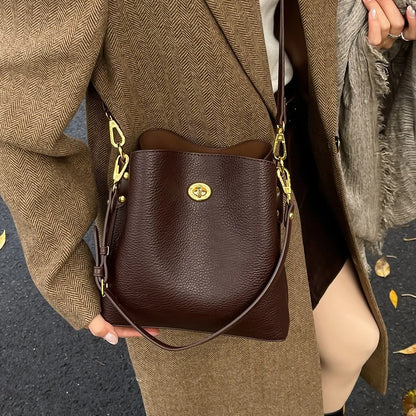 Fashion PU leather Women Handbags Large Capacity Fashion female Bucket Shoulder Bag Elegance ladies messenger bag burgundy totes
