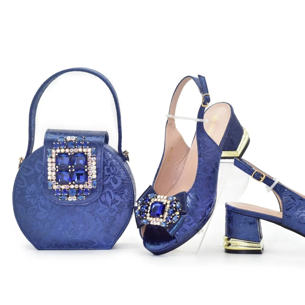 Doershow hot selling pink Shoes and Bags To Match Set Italy Party Pumps Italian Matching Shoe and Bag Set for Party!   SU1-1