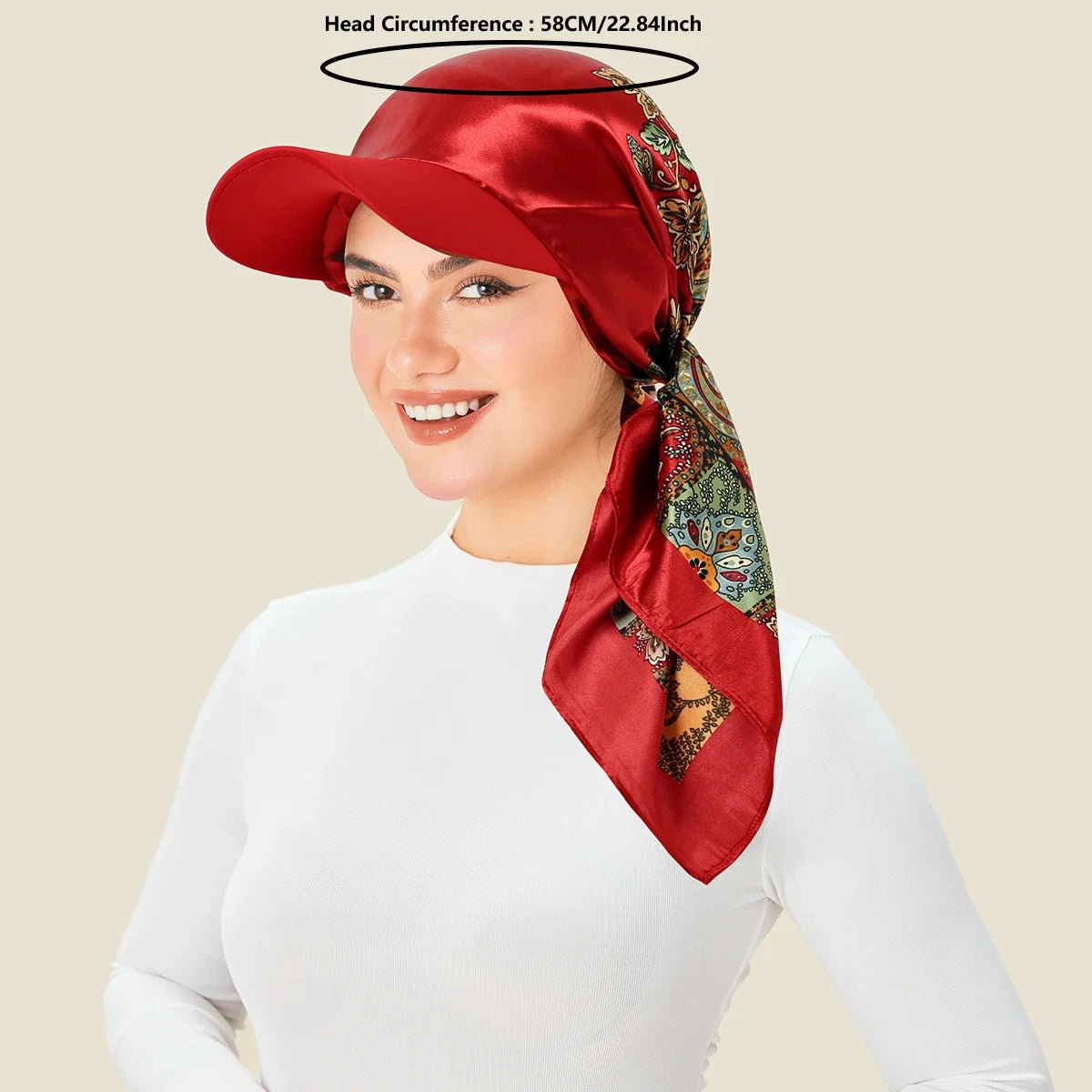 2026 New Floral Print Women Hijabs Scarf Hat Soft Satin Kerchief Hairband Neckerchief Head Hijab Lady Headband Headwear