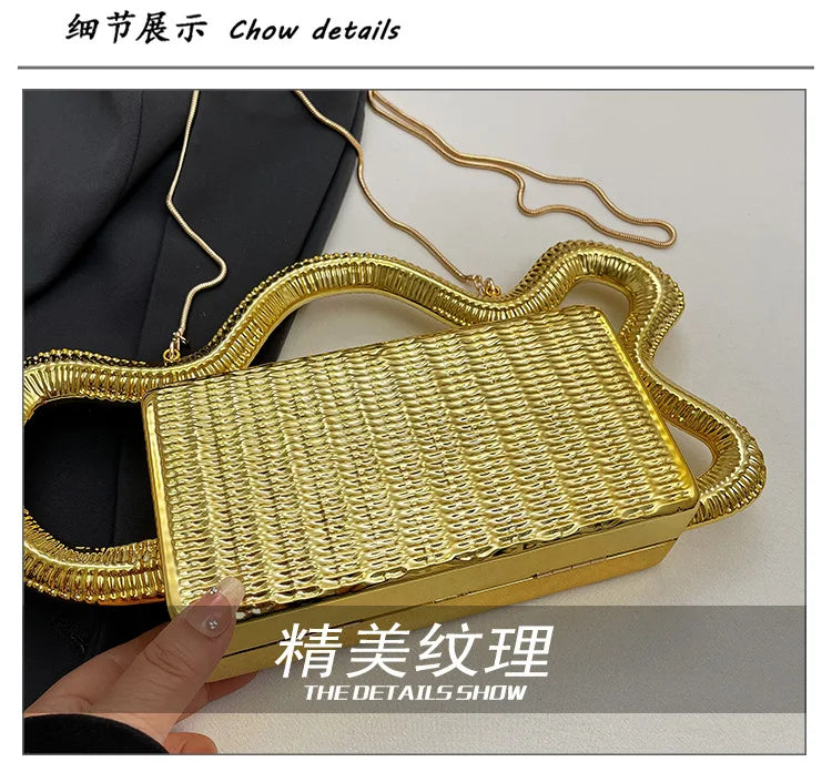 2026 Luxury Designer Women's Shoulder Bags Silver Evening Clutch Bag Trend Clip Party Purse Fashion Crossbody Handbag