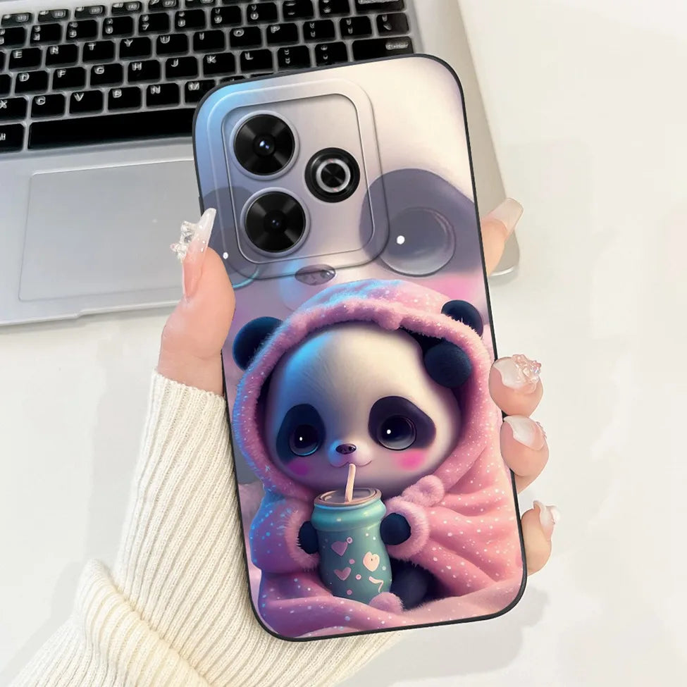 Casing For Redmi 13 Case 13 5G Cute Cat Fashion Luxury Flowers Silicone Shockproof Back Cover For Redmi 13 5G Phone Case Bumper