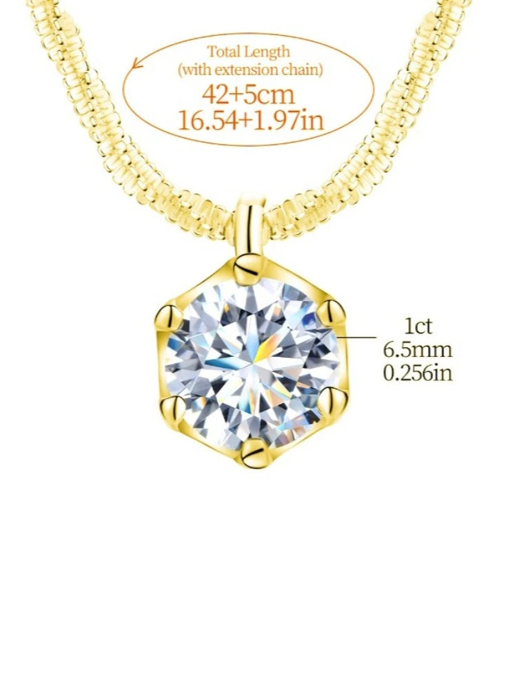 1ct Moissanite Diamond Cross Pendants Necklace for Women 925 Sterling Silver Christian Neck Chain Jewelry