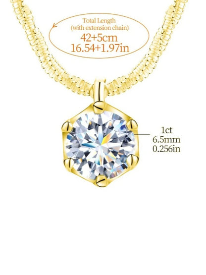 1ct Moissanite Diamond Cross Pendants Necklace for Women 925 Sterling Silver Christian Neck Chain Jewelry