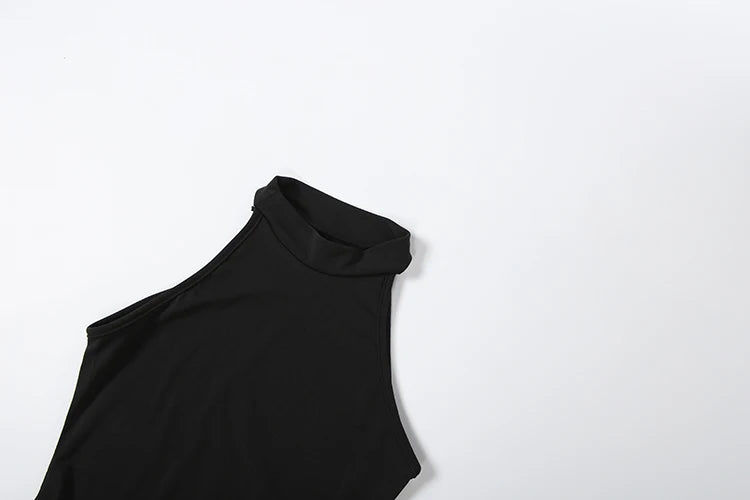 SIsterlinda Sexy Bodysuit Women Classic Trend Sleeveless O-Neck Patchwork Stretch Skinny Fashion Midnight Street Party Clubwear