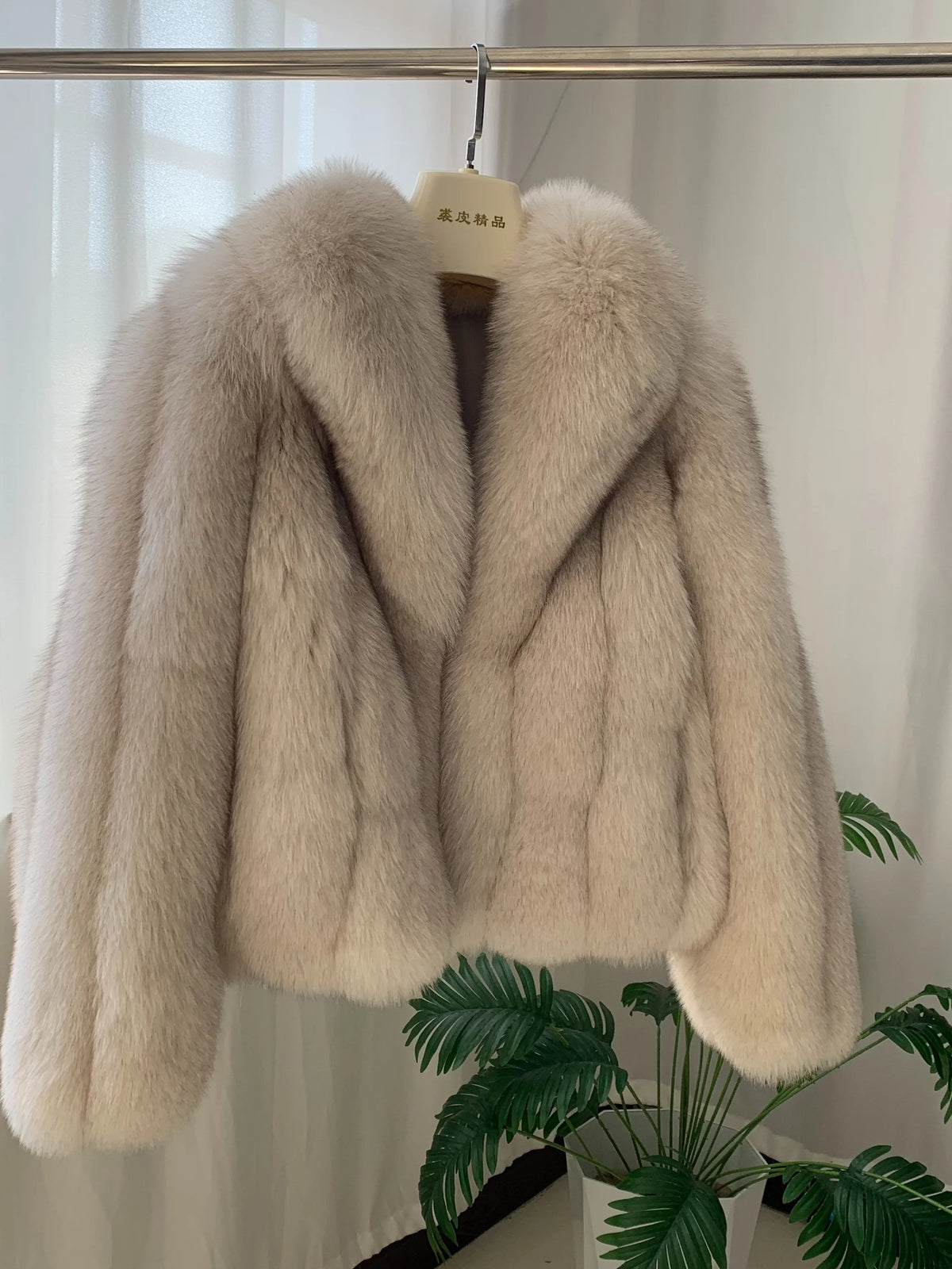 Winter Jacket Women Luxury Natural Fur Coat Real Fox Fur Coat Warm Luxury Crop Jacket Big Collar
