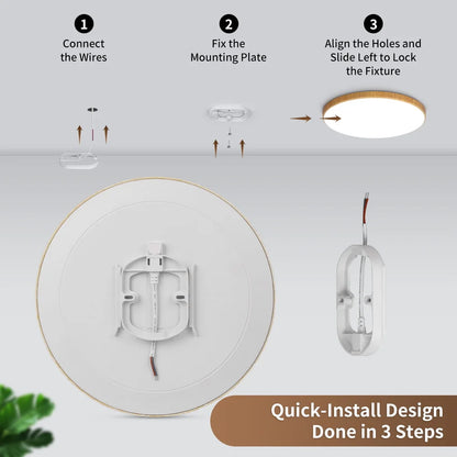 Wood Grain Ceiling Lamp Led Indoor Bathroom Lamps 220V Panel Led Kitchen Lighting for Living Room Waterproof IP44 Ceiling Lights