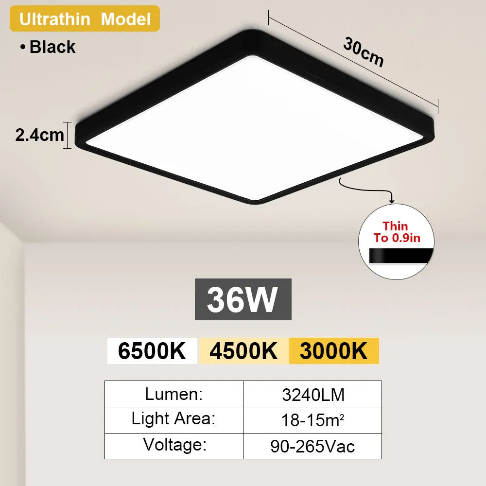 Tuya Smart LED Ceiling Lamp Wood Grain App Voice Control Alexa/Google Remote Control Square Ceiling Lights Living Room
