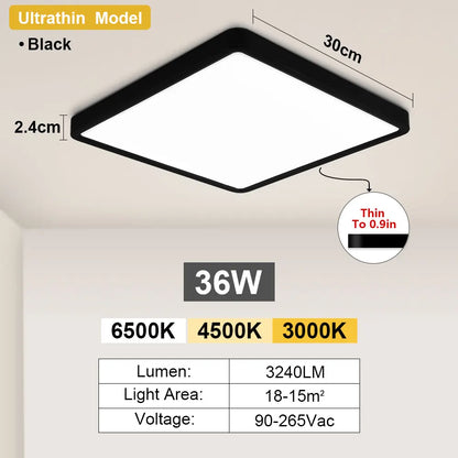 Tuya Smart LED Ceiling Lamp Wood Grain App Voice Control Alexa/Google Remote Control Square Ceiling Lights Living Room
