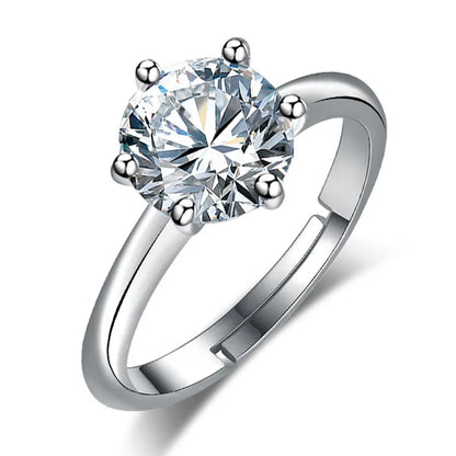925 Sterling Silver Ring Heart AAA Zircon Open adjustable Engagement For Women Wedding Fashion Jewelry Party Gifts
