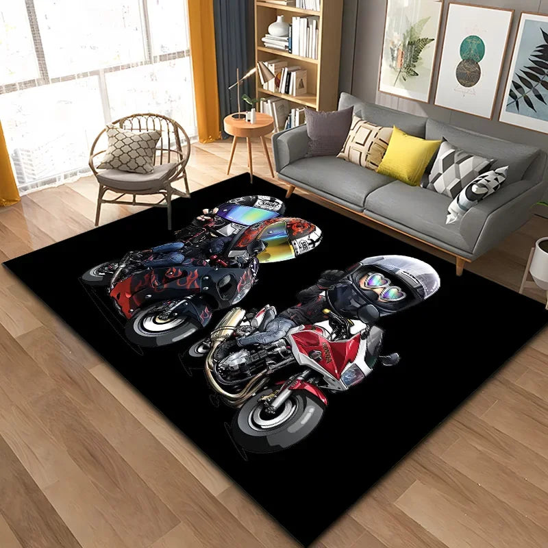 Motorcycle GP Mountain biking Speed Doormat Rug Carpet Mat Footpad Bath Mat Polyester Non-slip Kitchen Bedroom Washable