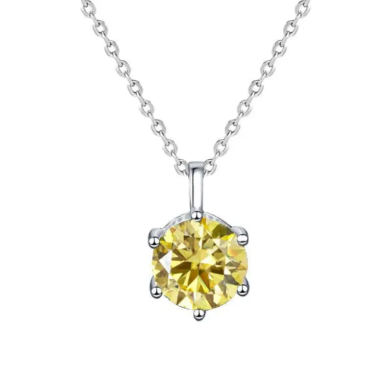 SG 1ct VVS1 D Color Moissanite Necklace 925 Soild Sterling Sliver Chain With Certificate Fine Jewelry For Woman