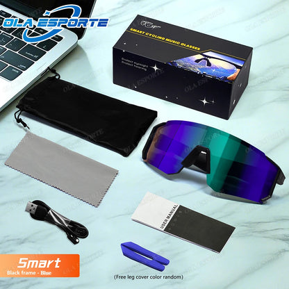 2026 New Smart Glasses Bluetooth Call Audio Music Player Glasses Smart Sunglasses UV Anti Glare Man Glasses for Outdoor Cycling