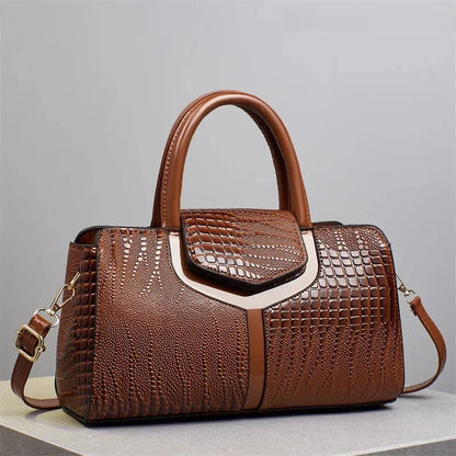 Fashionable Ladies Handbag Soft PU Leather Polyester Lining Zipper Closure Shoulder Bag Essential for Commuting Mothers Day Gift
