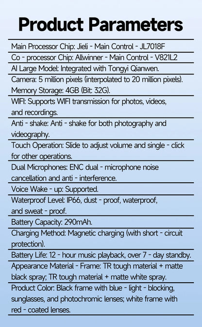 AI Smart Glasses with 8MP Camera Video Recording 100+ Languages Translation Sunglasses Bluetooth Call Music Play Men Women 2026