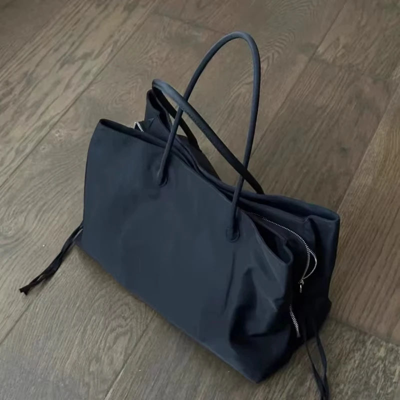 Nylon Women's Commuter Tote Bag Minimalist Large-capacity Tote Bag Ladies Multi-layer Waterproof Computer Shoulder Nylon Handbag