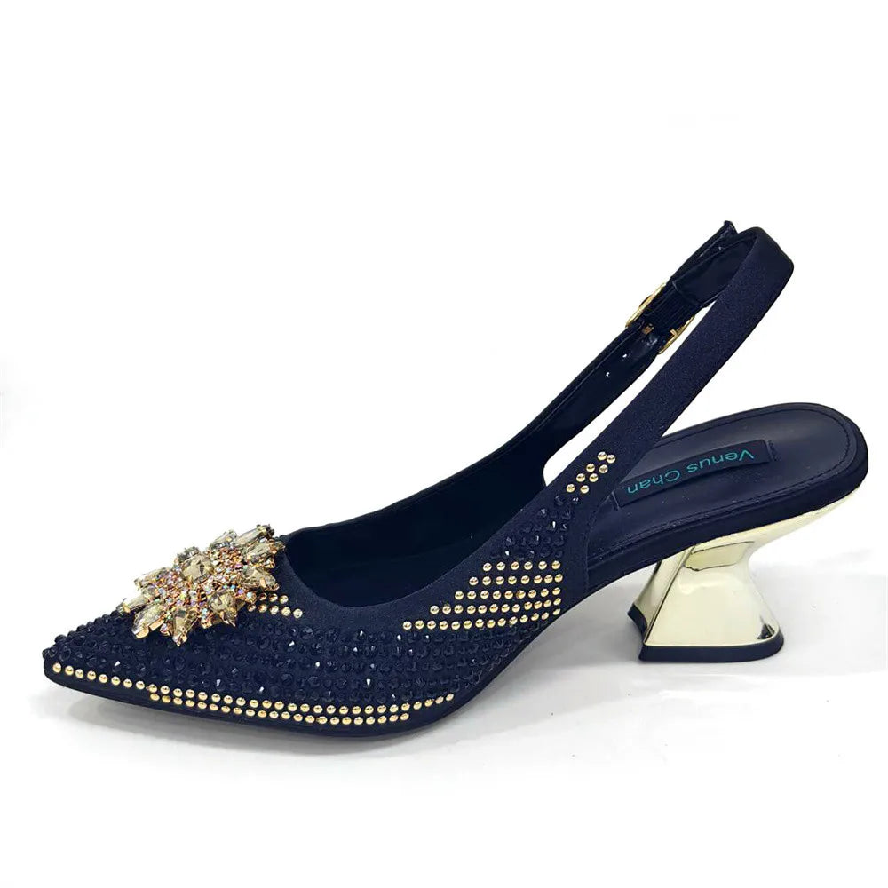 Italian Design Evening Shoes And Bag Paired With Handmade Petal Clutches Pointed Toe High-Heel Shoes For Women Party Shoes