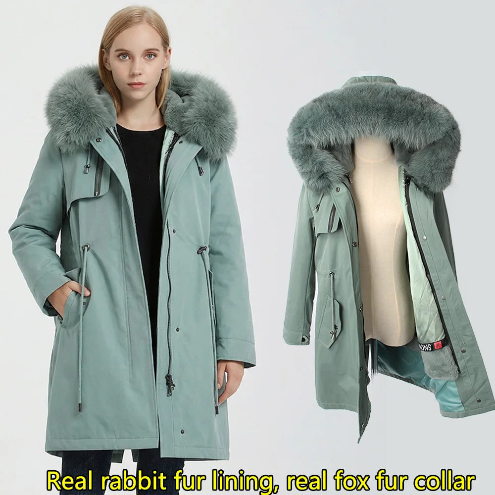 2026 Clearance Sale Maomaokong Women's Luxury Down Jacket Coat Parkas Warm Vest Puffer Coats Female Winter Coats