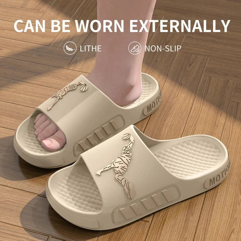 Men's Summer Thong Slippers Thick Bottom Anti-Slip Deodorant EVA Wear-Resistant Breathable Slip-On Sandals