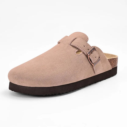 Evshine Men's Cow Suede Clogs with Arch Support Leather Mules Comfort Fashion Potato Shoe Women Cork Footbed Genuine Suede Clogs