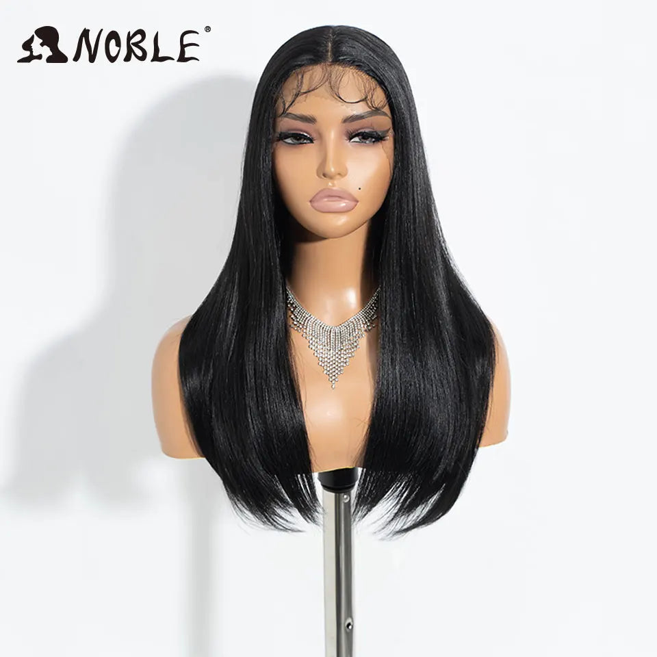 Noble Synthetic Lace Front Wig 22 Inch Straight Baby Hair Bob Wig Platinum Blonde Lace Front Wig Cosplay Glueless Wigs For Women
