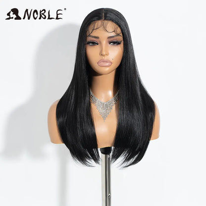 Noble Synthetic Lace Front Wig 22 Inch Straight Baby Hair Bob Wig Platinum Blonde Lace Front Wig Cosplay Glueless Wigs For Women