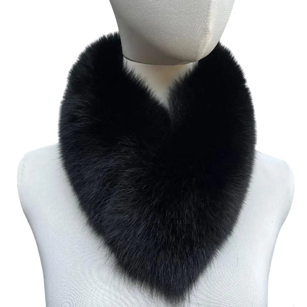 Luxury Winter Neck Warmer Fox Fur Scarf Thickened Natural Fur Collar Scarf  Fluffy Fur Shawl Magnetic Buckle Real Fur Scarves
