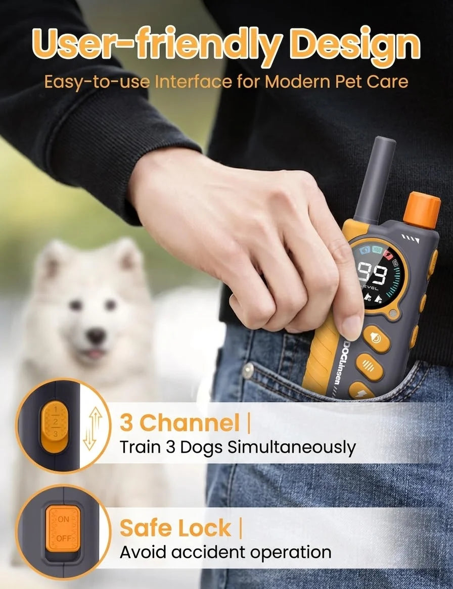 Smart 2-in-1 Auto Anti-Bark and Shock Collar for All Size Dogs,3300FT Remote Electric Collar,IPX7 Waterproof Dog Training Collar