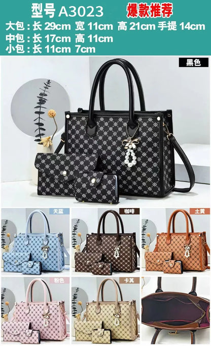 High-End  3 Pieces Set Women Bags Large Capacity Women's Handbag Stylish Shoulder Bag for Trendy PU Leather Commuting Tote Bag
