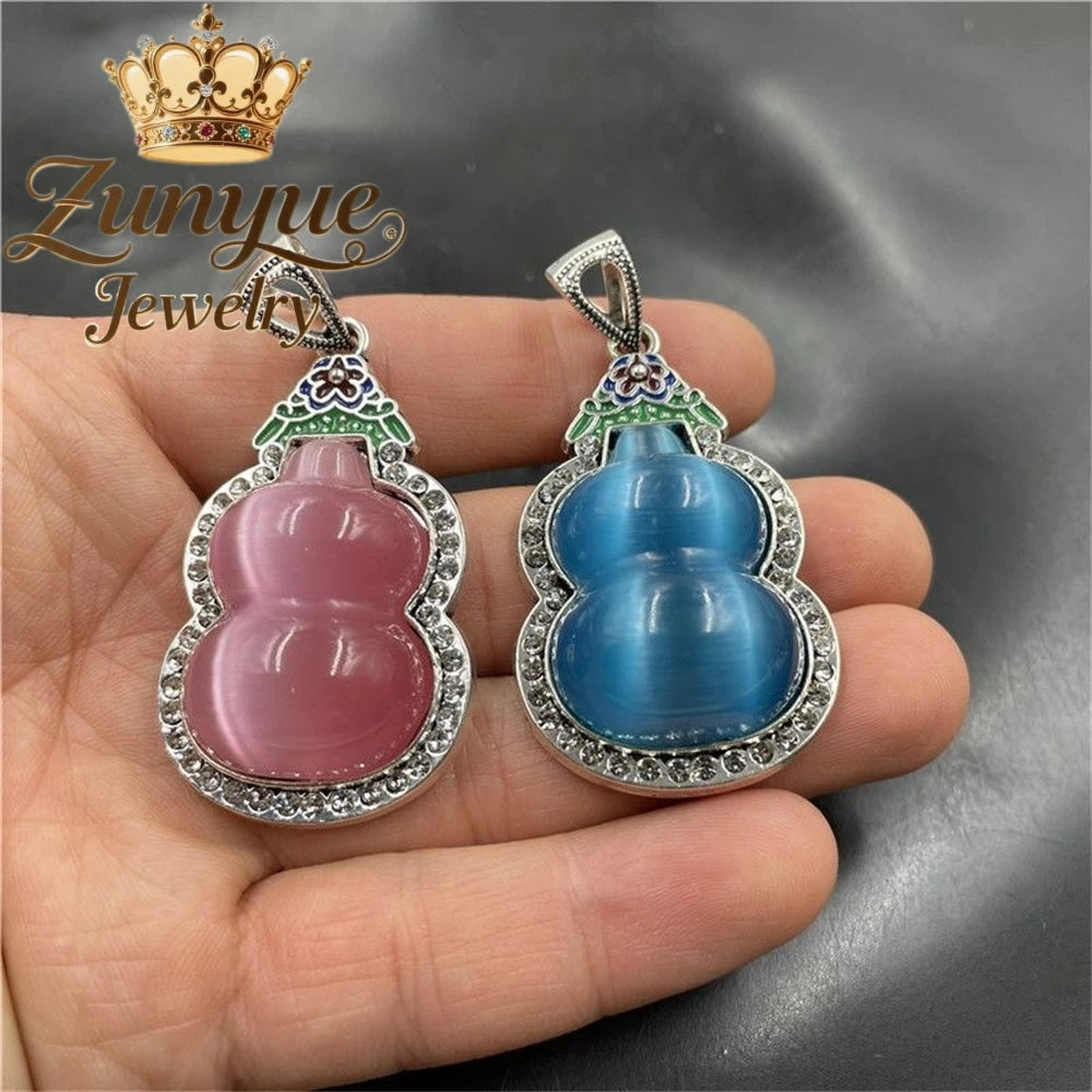 Natural Colorful Cat's Eye Stone Pendant Necklace Elegant Fashion Daily Wear Luxury Quality Fine Jewelry For Women Unisex Gift