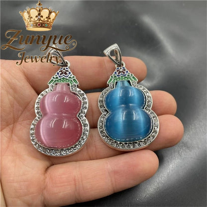 Natural Colorful Cat's Eye Stone Pendant Necklace Elegant Fashion Daily Wear Luxury Quality Fine Jewelry For Women Unisex Gift