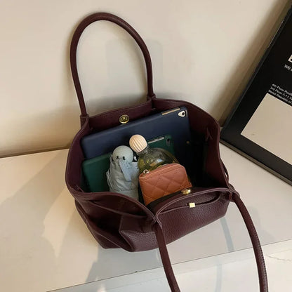 2026 French Style Women Tote Bag Large Capacity Luxury Underarm Bag Casual Single Shoulder Handbag Daily Commute Shopping Bags