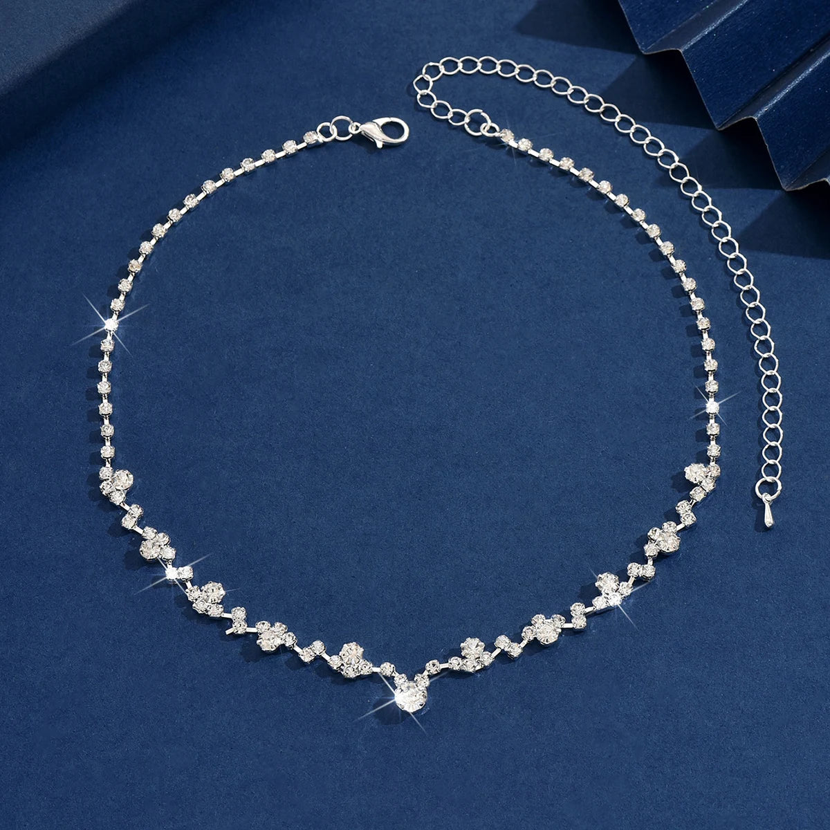 Simple and Exquisite Full Diamond Necklace Jewelry Hot Selling Necklace Full Diamond Collarbone Dinner Dress Light Luxury Elegan