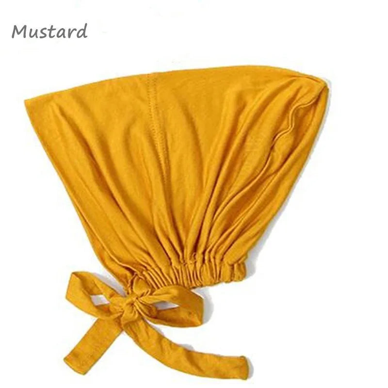 New Soft Modal Muslim Turban Hat Inner Hijab Caps Islamic Underscarf Bonnet India Hats Female Headwrap Turbante Mujer