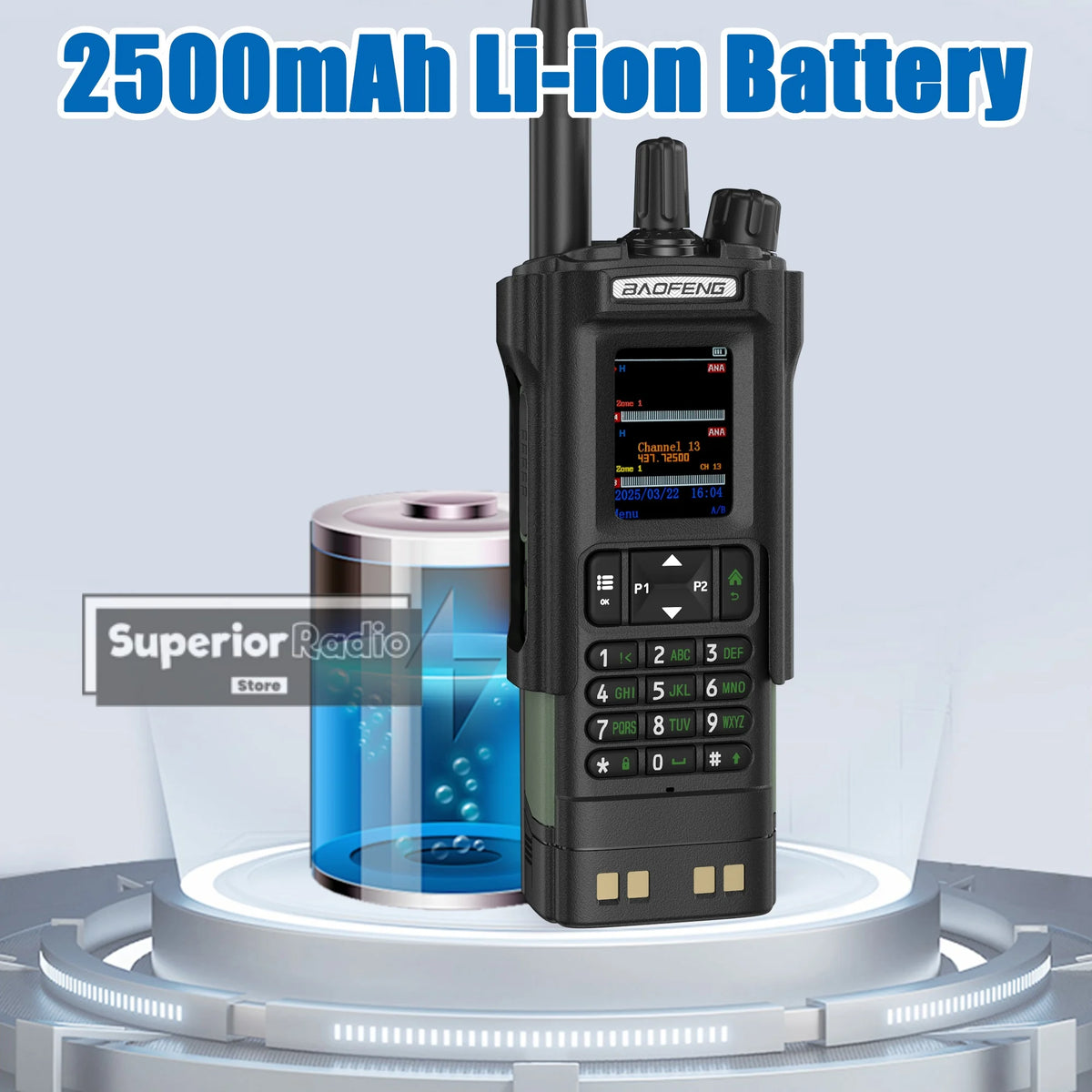 BAOFENG DM-32 Walkie Talkie with Belt Clip Hoster DMR Digital Radio GPS APRS Dual Mode Analog 999 Channel Type-C Dual Time Slots