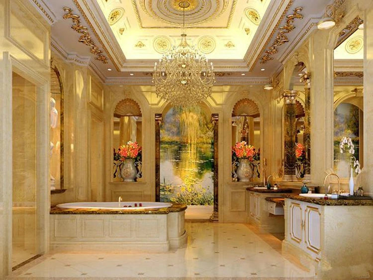 European Royal Luxury Electroplated S Trap/p Trap Golden Color Water Closet Bathroom Commode One Piece Gold Toilet Bowl