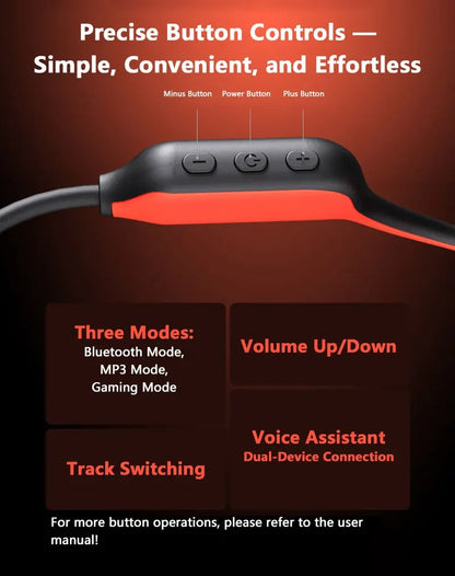 NEW IPX8 Sports Bone Conduction Bluetooth Earphones HiFi Sound Bluetooth 6.0 Wireless Headest with Mic for Swimming Running