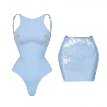 2026 2Pcs Sexy Women One Piece Swimsuit Female Swimwear Solid Biquini High Cut Monokini Push Up Swim Suits Bathingsuit Beachwear