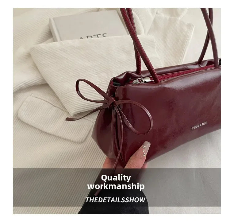 New Solid Color Women's Handbag Soft Pu with Knot Shoulder Bag Underarm Bag Lady Designer Bags Luxury Bolsa Feminina handbags