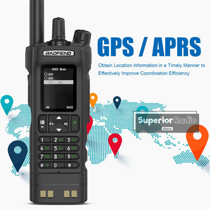 Baofeng DM-32 DMR Digital Walkie Talkie With Belt Clip Hoster GPS APRS High Power Long Range Dual Time Slot AES256 Type-C Charge