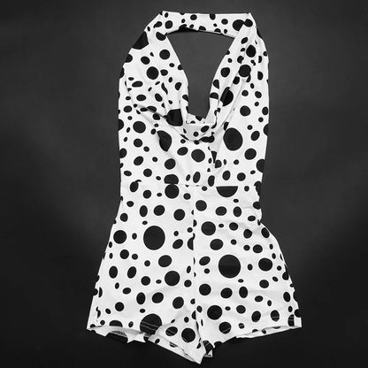 Sexy Polka Dot Romper Women Summer Sleeveless Crew Neck Backless  Bodycon Rompers Jumpsuit for Woman Playsuit